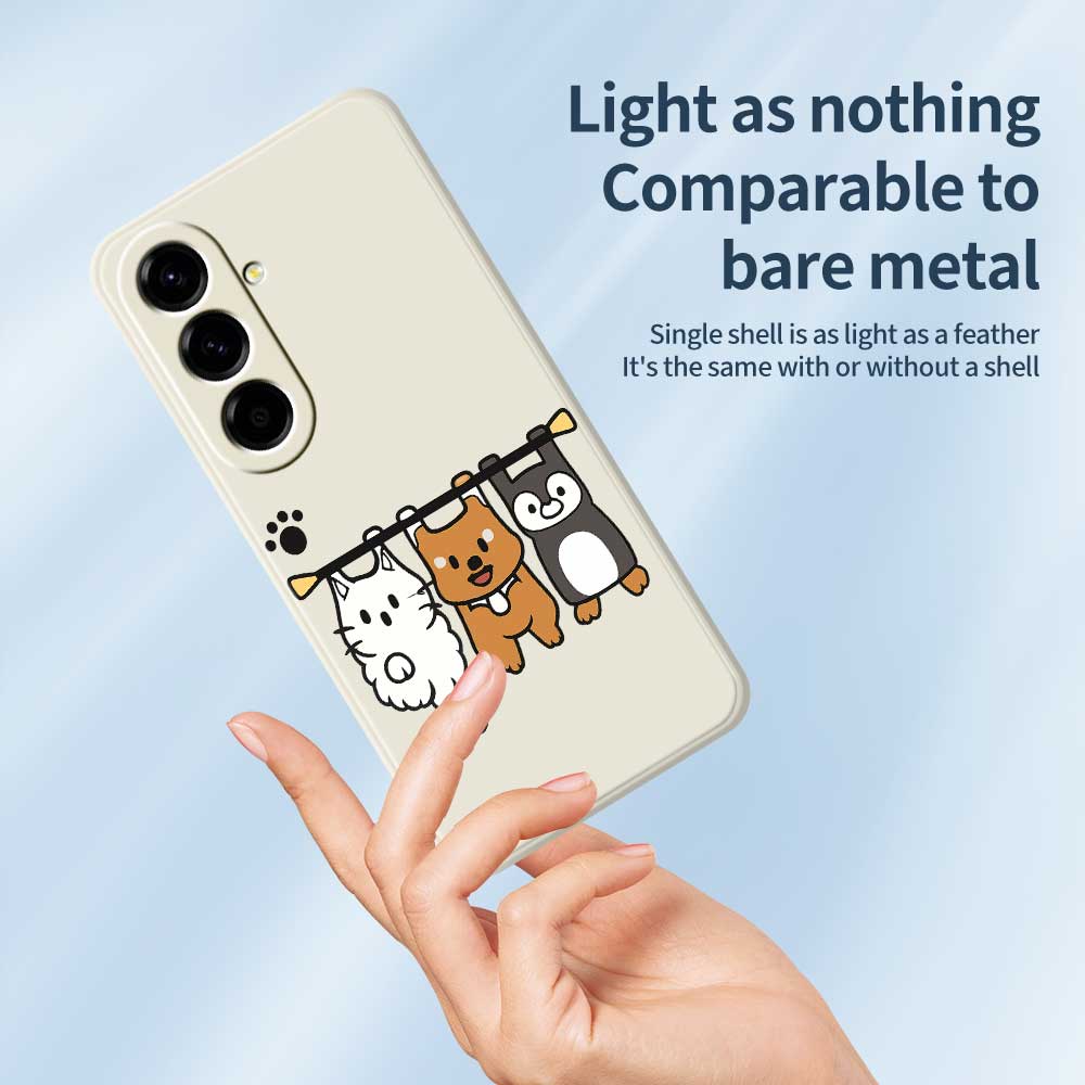 For Samsung Galaxy A56 5G Case Three Animal Dolls Pattern Printing Straight Edge TPU Phone Back Cover