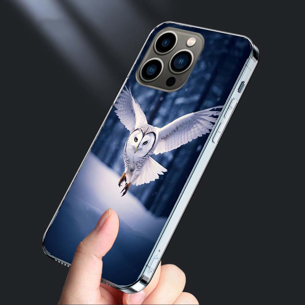 Owl In Winter Phone Case For Iphone 16E 15 Pro 14 Plus 17E 16 17 Pro Max Air 11 12 13 Mini Shockproof Capa Cute Cover TPU Cle