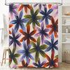 Bathroom Shower Curtain with Flower Pattern Decorative Print for Home Decoration Waterproof Fabric Available in Different Sizes
