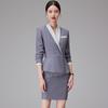 Dark Blue Women's Suit Set: Professional Attire with a Goddess Style – Perfect for Front Desk Workwear.
