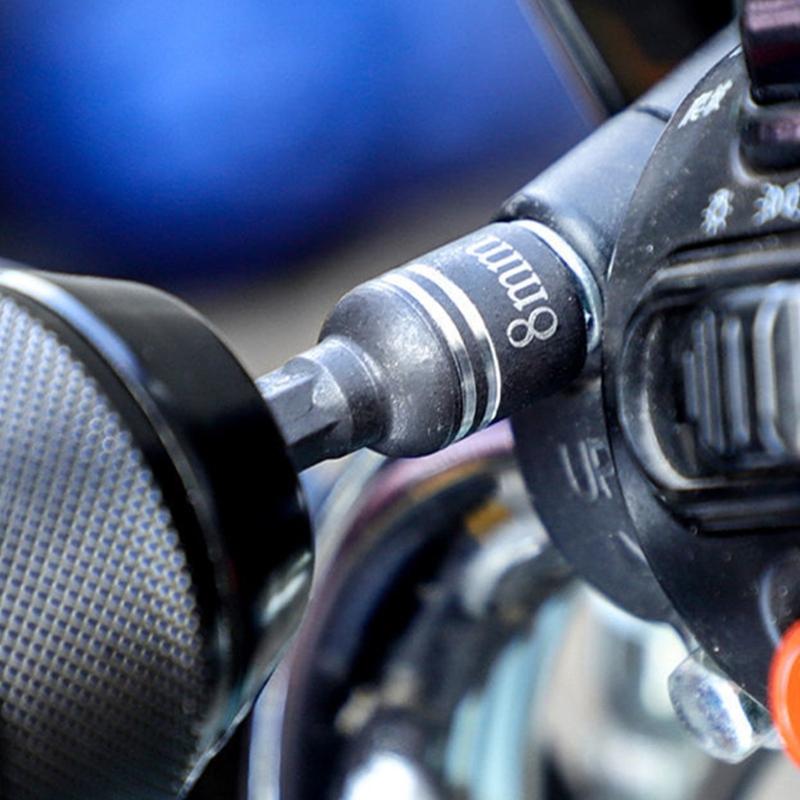 8mm 5/16" Hexagonal Shank Magnetic Power Nut Driver Set Impact Socket Adapters Bit Extension