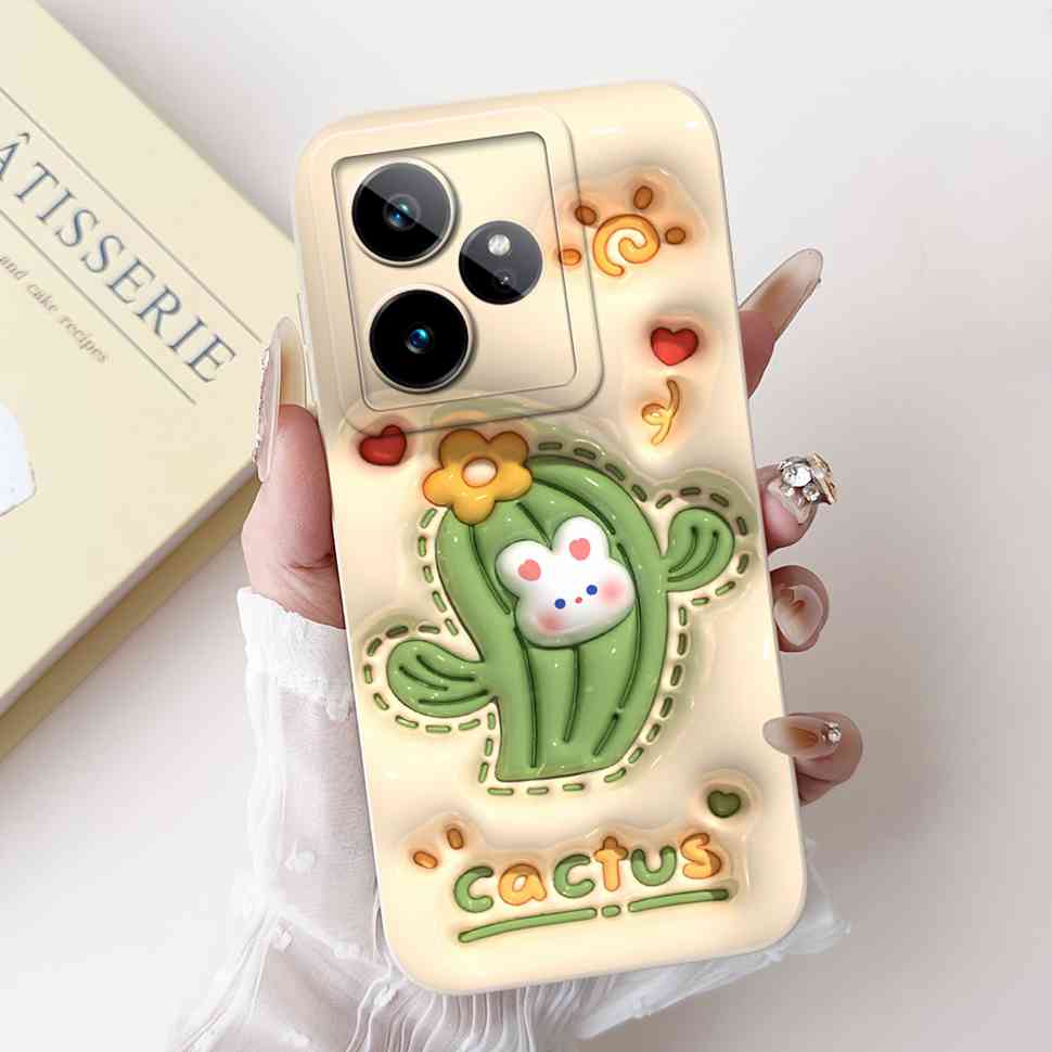 For Realme GT 7 5G 6.78" Case RMX5061 Cartoon Panda New Flower Collection Soft Silicon Cover For Oppo Realme GT7 5G Phone Shell