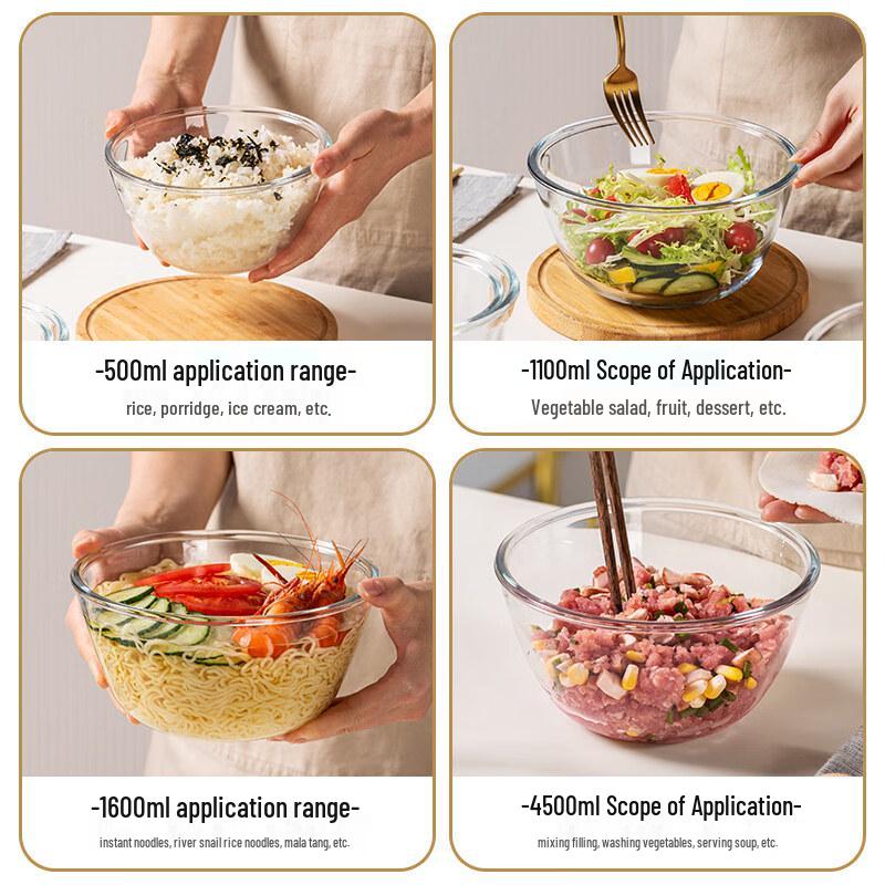 ZISIZ High-Temperature Resistant Glass Bowl