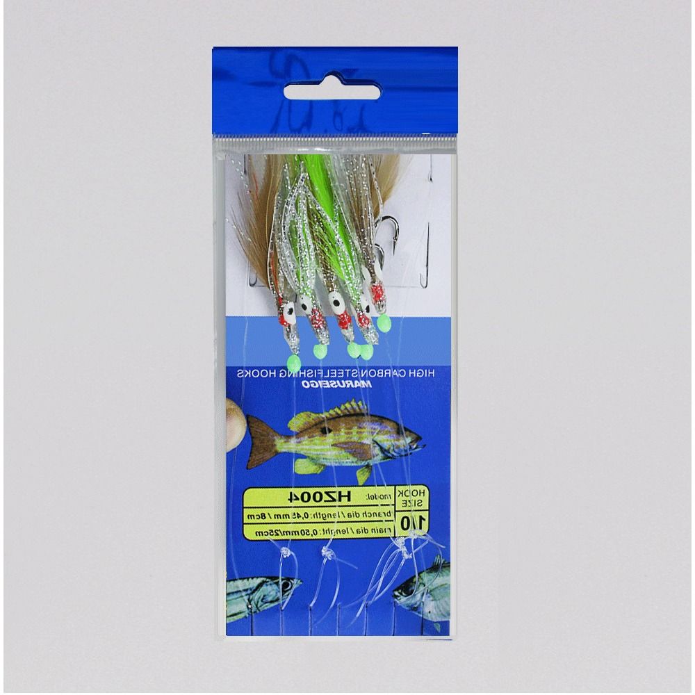 

Fishing Tackle Tied Up Glow Fish Lure Long Tail Soft Bait Hook New String Hook Durable