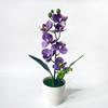 With White Pot Artificial Orchid Potted Flower Pink Artificial Faux Plants  Indoor Decoration