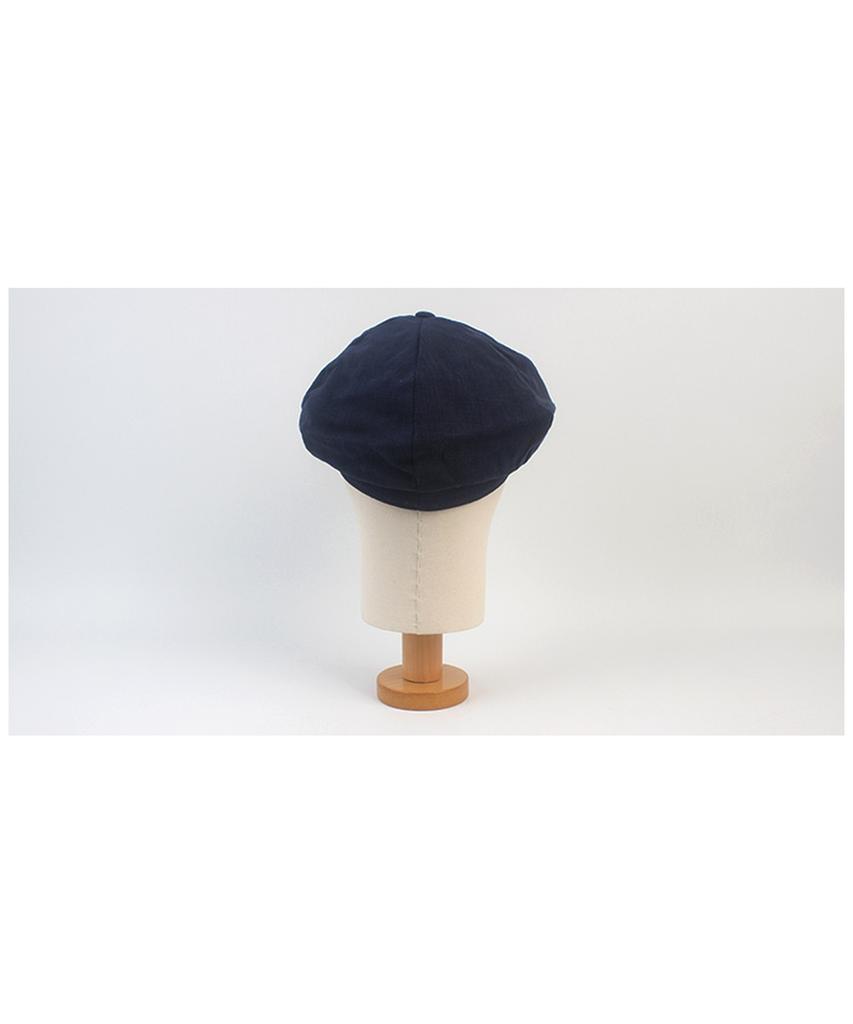 Yunibeosyeolkemiseuteuli Linen Navy Loose Fit Newsboy Cap
