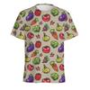 Summer 3D Vegetable Printed Casual Comfortable Fashionable Plus Size T-shirt- Soft Medium Elastic Polyester Fiber Fabric Summer Loose Casual Wear