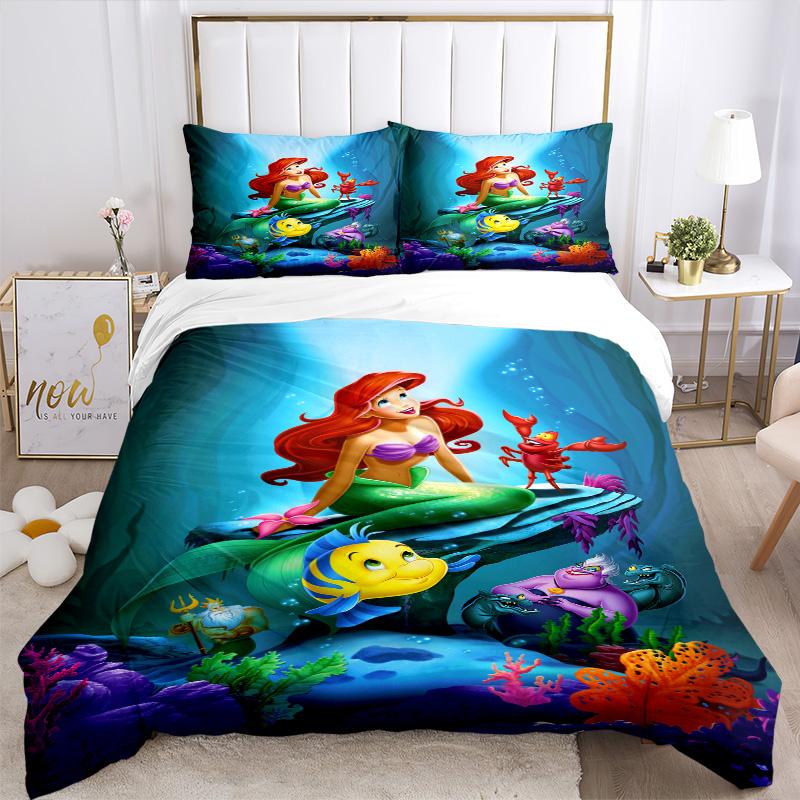 Underwater Mermaid Adventure Print 3Pcs Bedding Setduvet Cover With 2 Bedropillowcase Home Birthday Gift