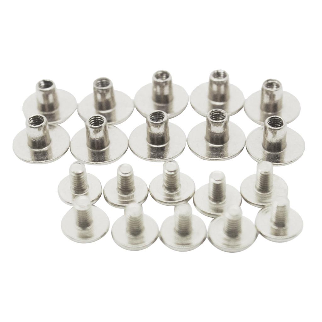 

Leather Rivets Screwback Nail Studs Button for Metal Fittings Bookbinding Album DIY Craft Supplies серебряный