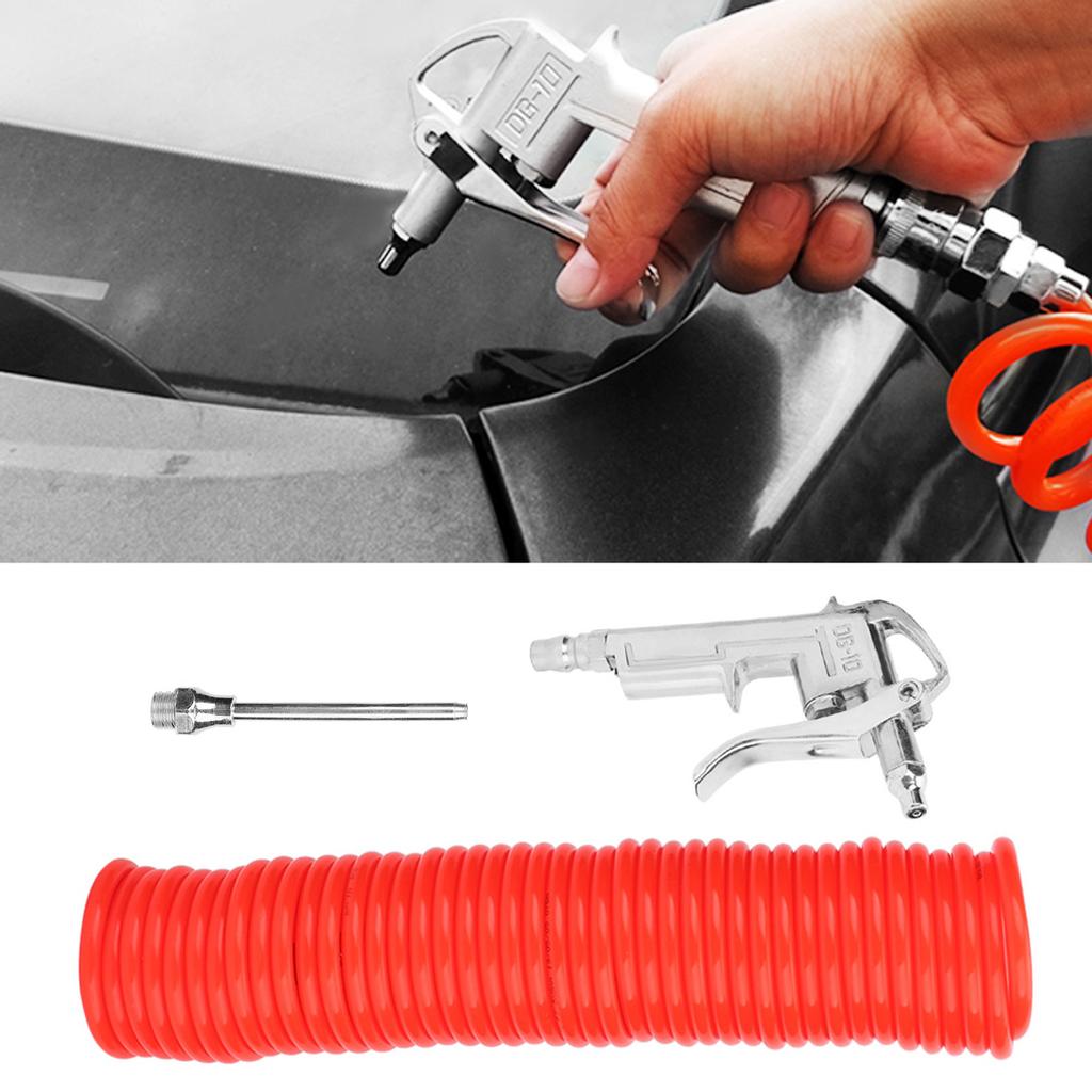 Aluminum Alloy Air Duster Blow Gun with 9m Spring Hose Dust Removal Cleaning Tools