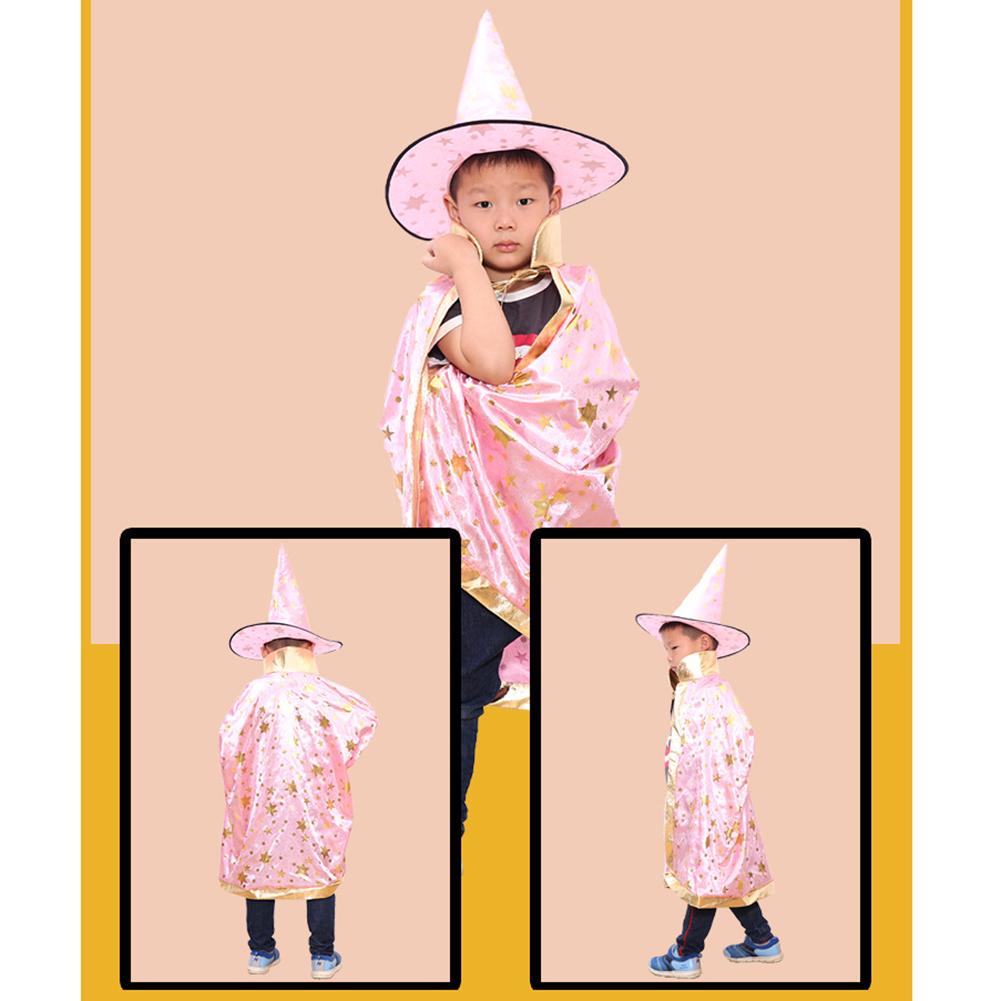 Purple Halloween Cape for Kids Wizard Witch Cosplay Cloak Costume for Dress Up Party