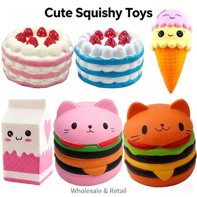 Jumbo Kawaii Squishy Toys Slow Rising Squeeze PU Popcorn Animals Anti Stress Relief Squishies Toy For Children Kids Xmas Gift