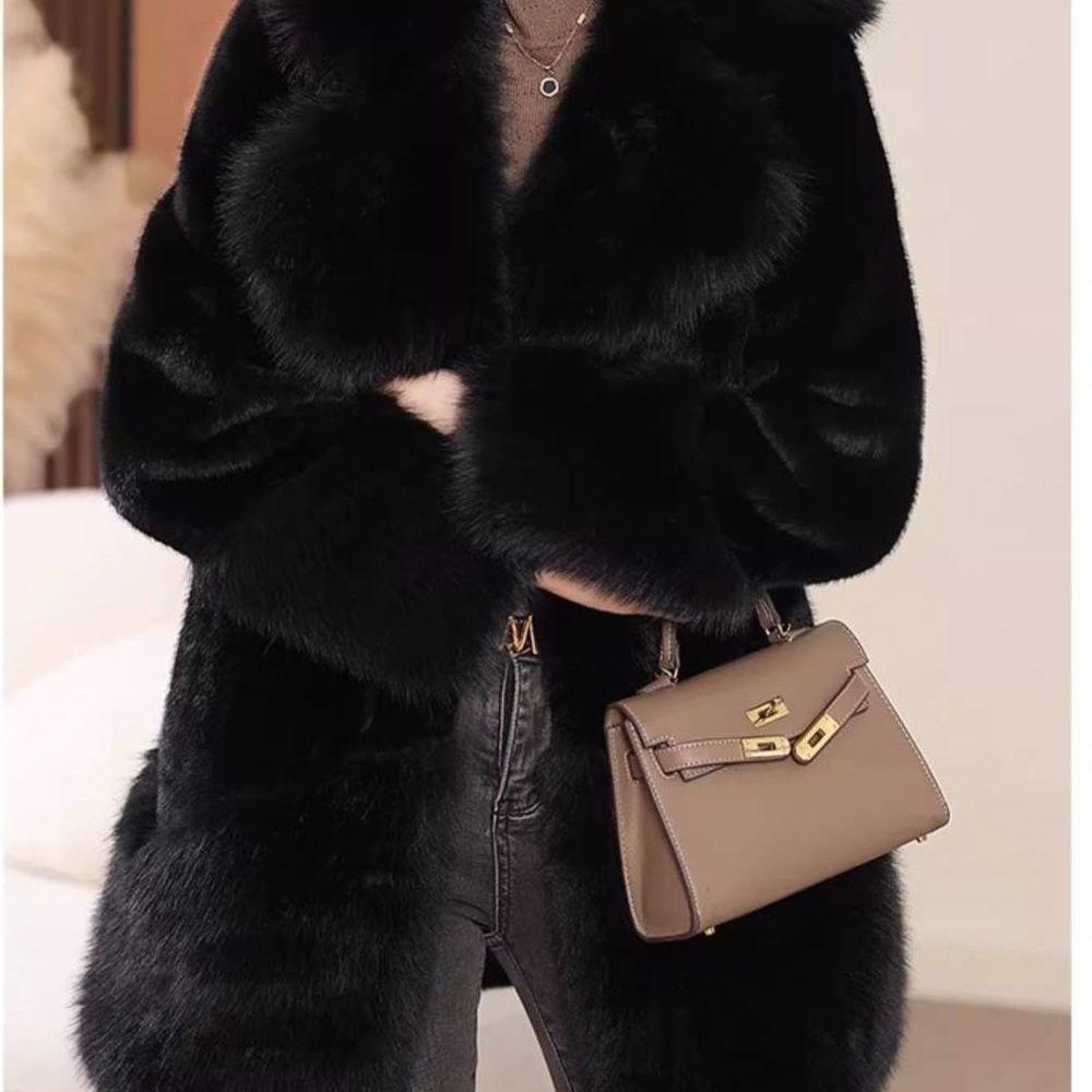 Fur Jacket New Long Fur Integrated Imitation Fox Hair Mink Coat Winter
