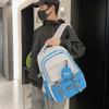 Contrasting color backpack Female student schoolbag College niche lightweight backpack Simple casual junior high school student backpack