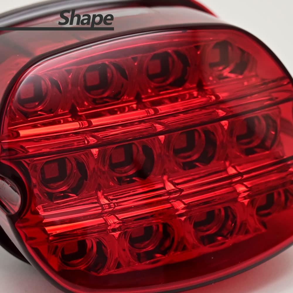 LED Tail Light, Red, Slim, Club Style, for Sportster, Softail, Touring, and Dyna