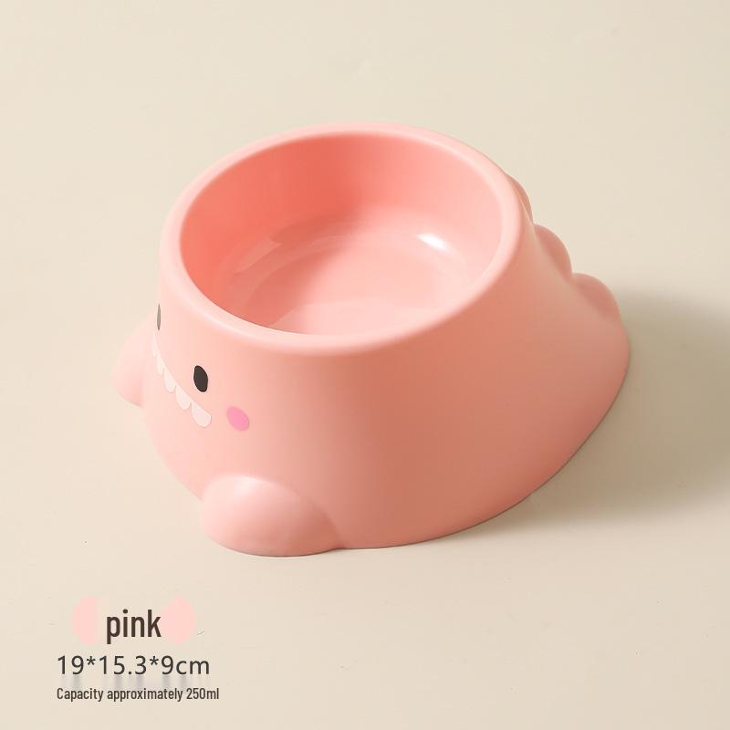 Cute Dinosaur Stainless Steel Pet Bowl for Cats & Dogs