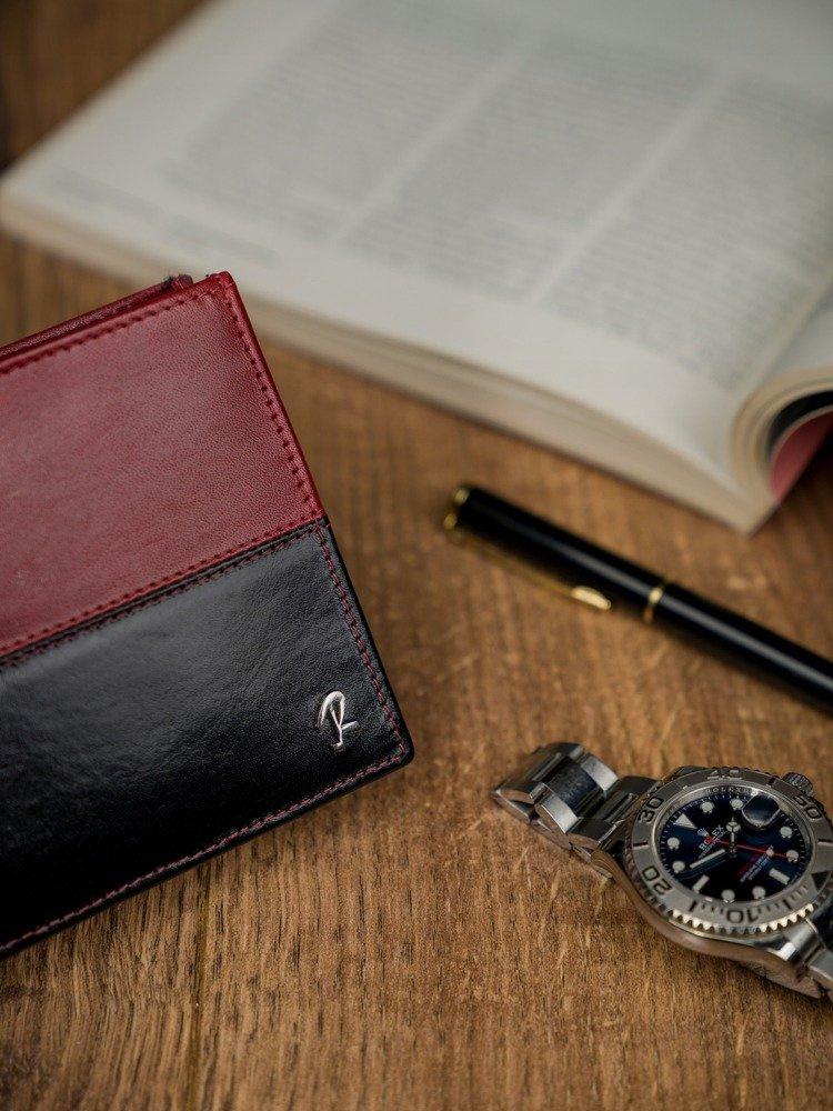 Leather, Two-tone Vertical Wallet - Rovicky