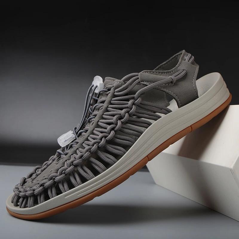 Fashion Summer Comfort Mens Sandals Fashion Breathable Casual Shoes Handmade Outdoor Lightweight Beach Shoes Mocassins Design Loafers
