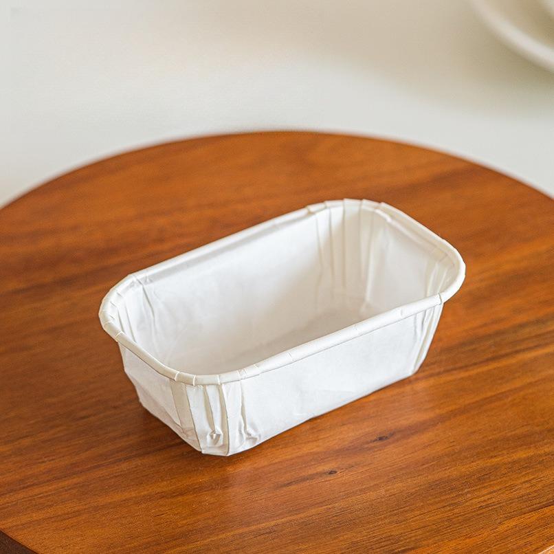 50PCS Oil-proof Baking Cup, Rectangular Mini Size, with Grooved Rim To Prevent Leaks. Suitable for Baking Bread, Cupcakes, and Desserts.