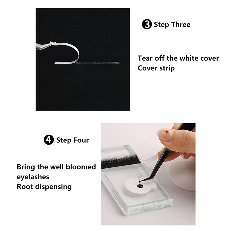 150Strips/3 Sheets Fan Tapes Volume Lashes Storage Sticky Strip Makeup Double Faced Adhesive Tape Lash Extension Supplies