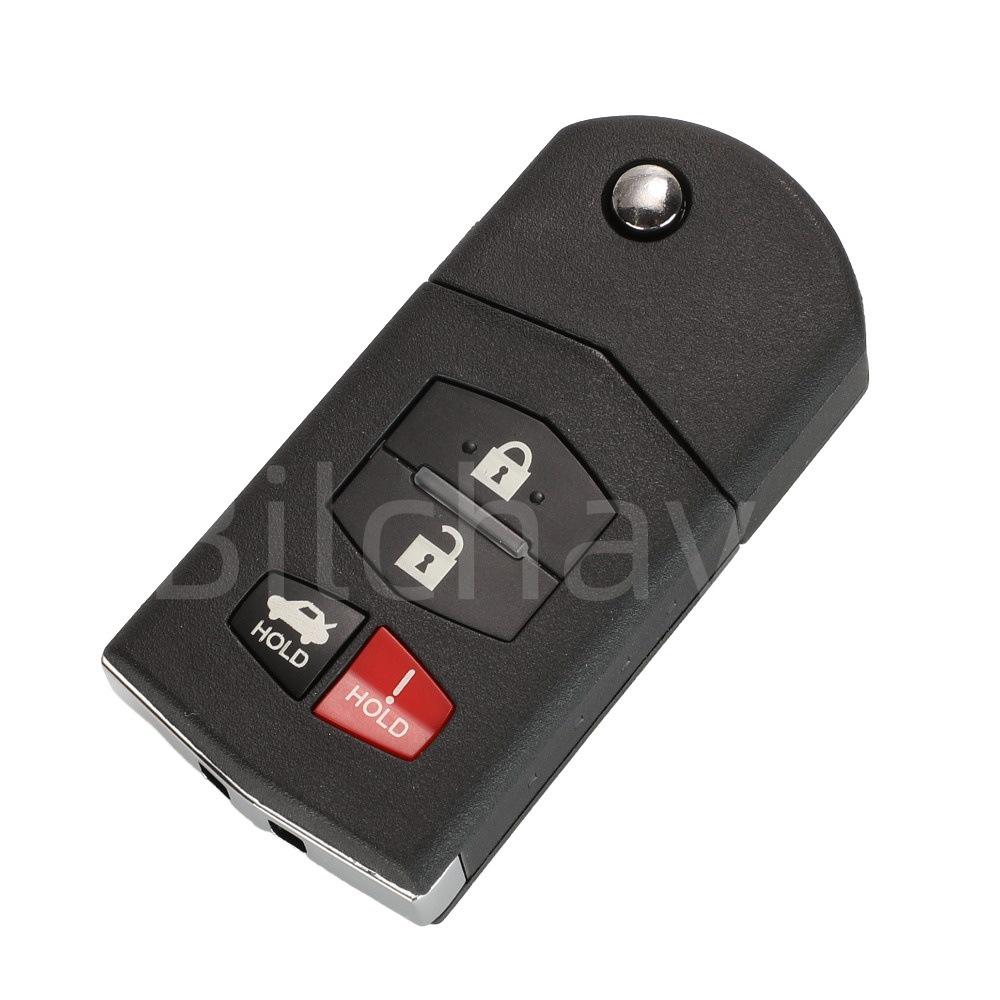 Mazda CX-5/7/9 4-Tasten Klappschlüsselgehäuse mit großem Batteriefach