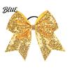 Large Glitter Bow Ties Sequins Hair Bows Elastic Tie Cheerleading Bands for Girls Band Ponytail Holder Scrunchies Women Teens Kids Colorful Sequin
