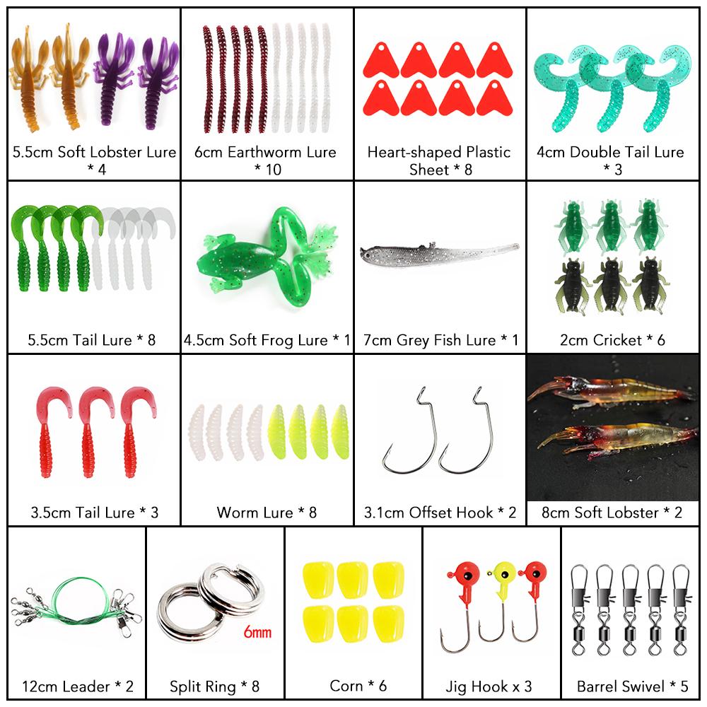 234pcs Fishing Tackle Set Fishing Minnow Popper Lures Baits Crankbait Jig Hooks Sinker Weight Barrel Swivels with Free