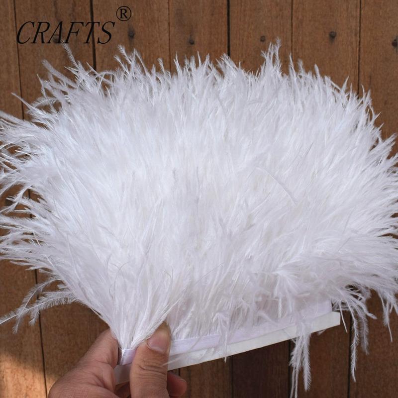 Feather2023 hot! Fluffy and beautiful 5-10M long ostrich hair feather trim cloth sideband 8-10cm wide / DIY sewing clothing accessories