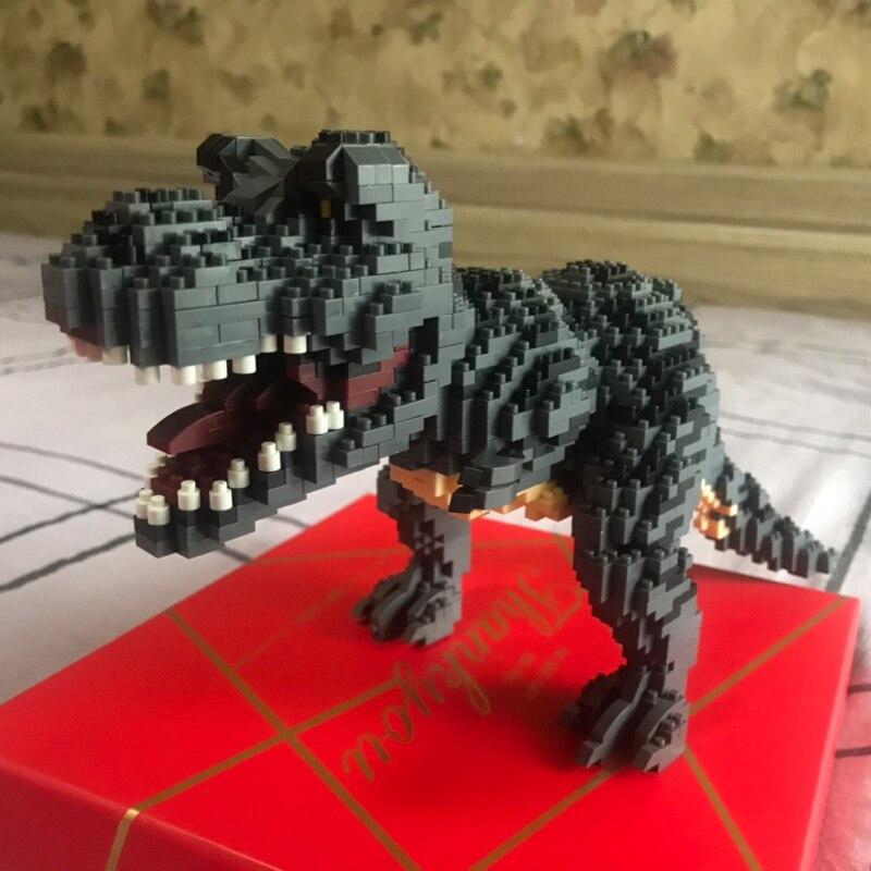 16088  Dinosaur Tyrannosaurus Rex Animal Monster DIY Mini Diamond Blocks Bricks Building Toy for Children No Box