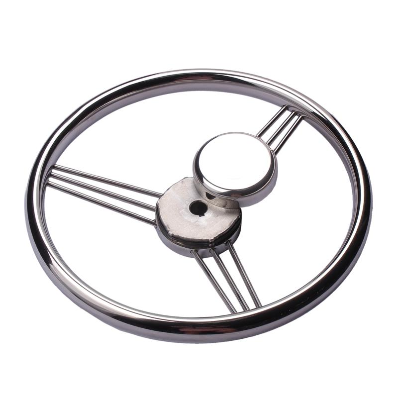 Boat Accessories Steering Wheel Stainless Steel 9 Spoke Knurling 13-1/2'' For Marine Yacht