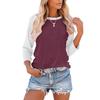Women's Casual Colorblock Long Sleeve T-shirt Top