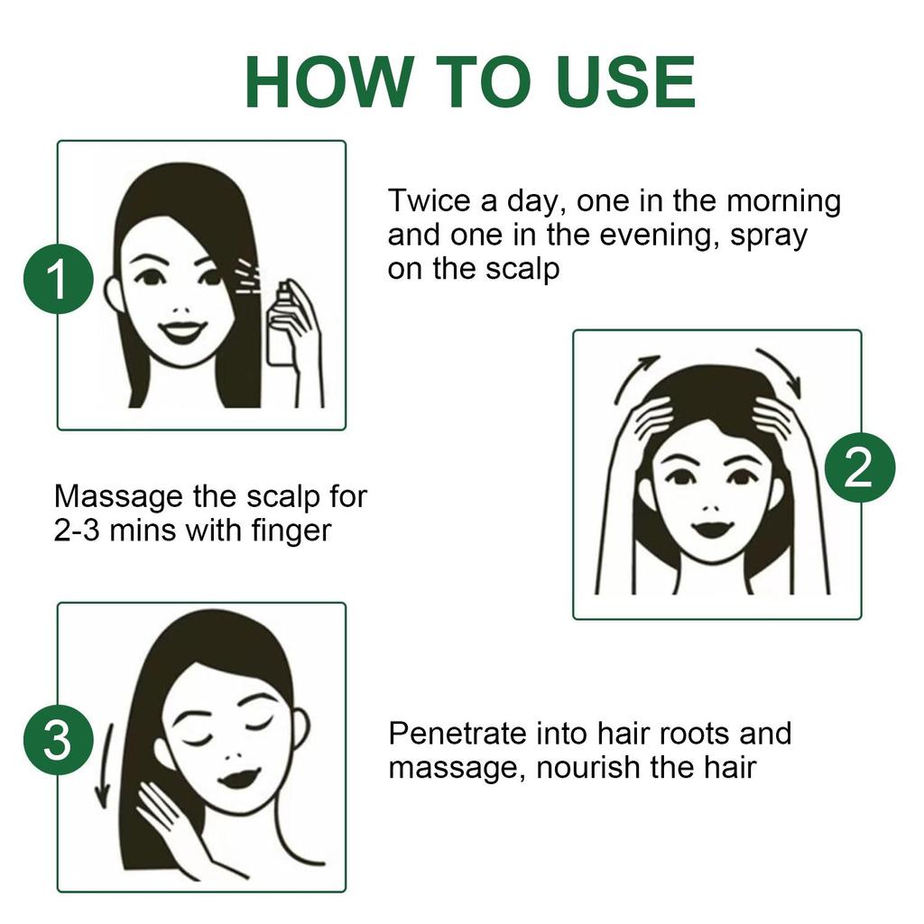 Ginseng Hair Spray-Vibrant And Shiny Hair, Care the Split End, Soothe Dry Scalp and Smoother Hair-With Minoxidil, Ginseng, 100ml