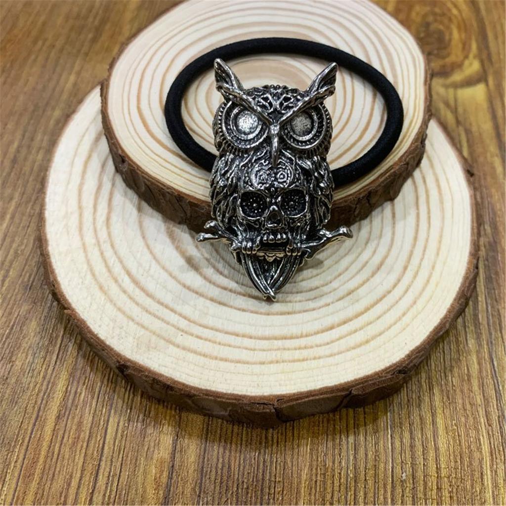 Dark Series Owl Skull Hairband Cool Punk Hairtie Halloween Theme Party Headwear