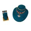 Ensemble de Bijoux Métalliques Style Européen - Américain Vintage - Collier Tendance, Boucles d'Oreilles et Accessoire de Cheveux pour Femmes
