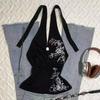 VAYLA Y2k Crop Tops Vintage Clothes Aesthetic Print Basic Vest Summer Harajuku Sleeveless Slim 2000s Streetwear Goth Cami Emo Girl