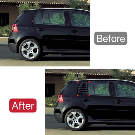 For VW Golf 5 MK5 5 Doors 2003-2010 Car Rear Louver Window Side Shutter Cover Trim Sticker Vent Scoop Carbon Fiber Look ABS