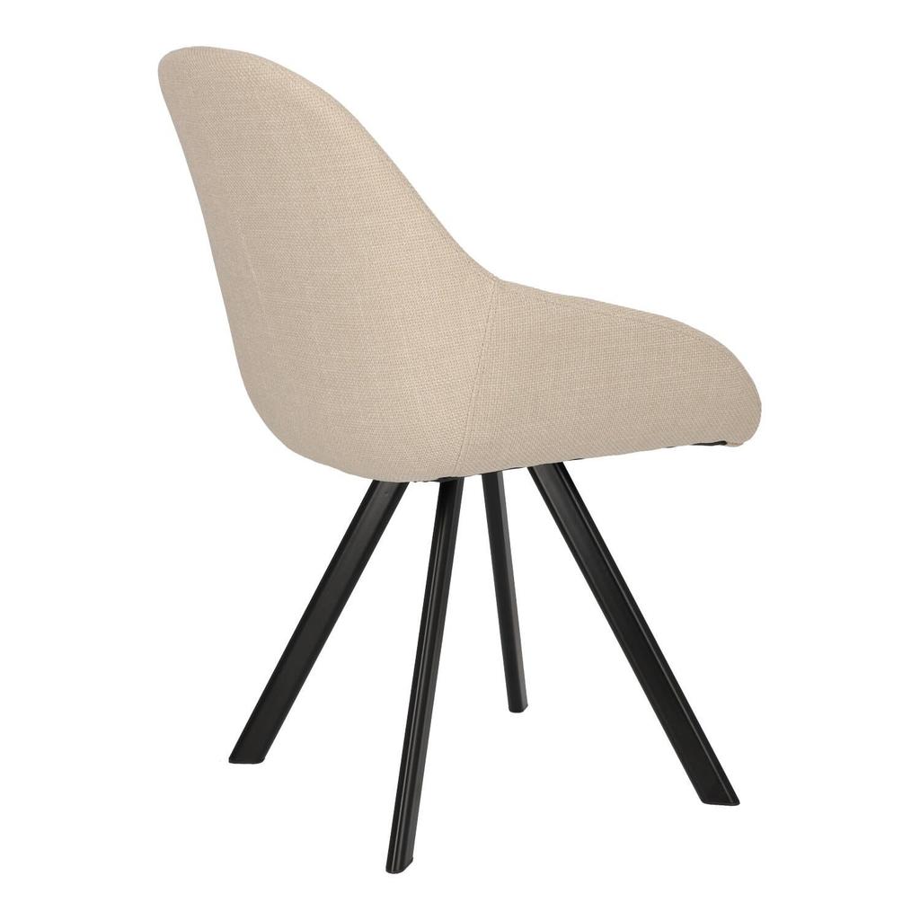 Nels Stuhl beige schwarz gepolsterte Beine