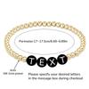 Vlen Custom Name Bracelet 18 K Gold Plated Beads White & Black Text Elastic Personalized Handmade Jewelry Gift for Women