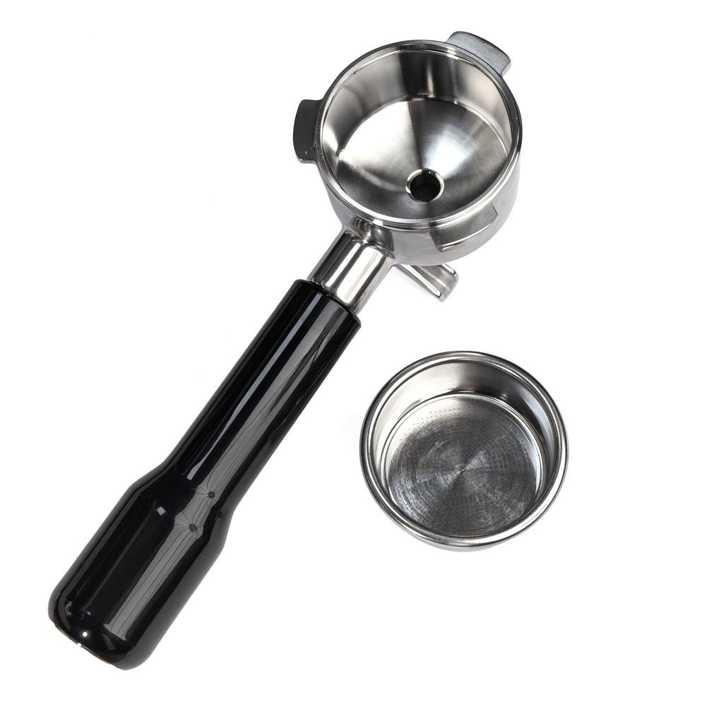 54mm Stainless Steel Espresso Portafilter with Two Outlets Designed for Breville 8 Series Machines to Assist Proper Tamping