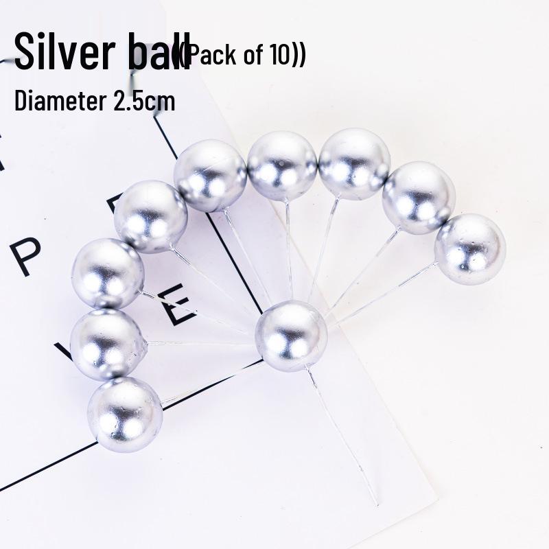 100pcs Cake Toppers: Gold, Silver, and Colorful Balls for Birthday Party Decorations