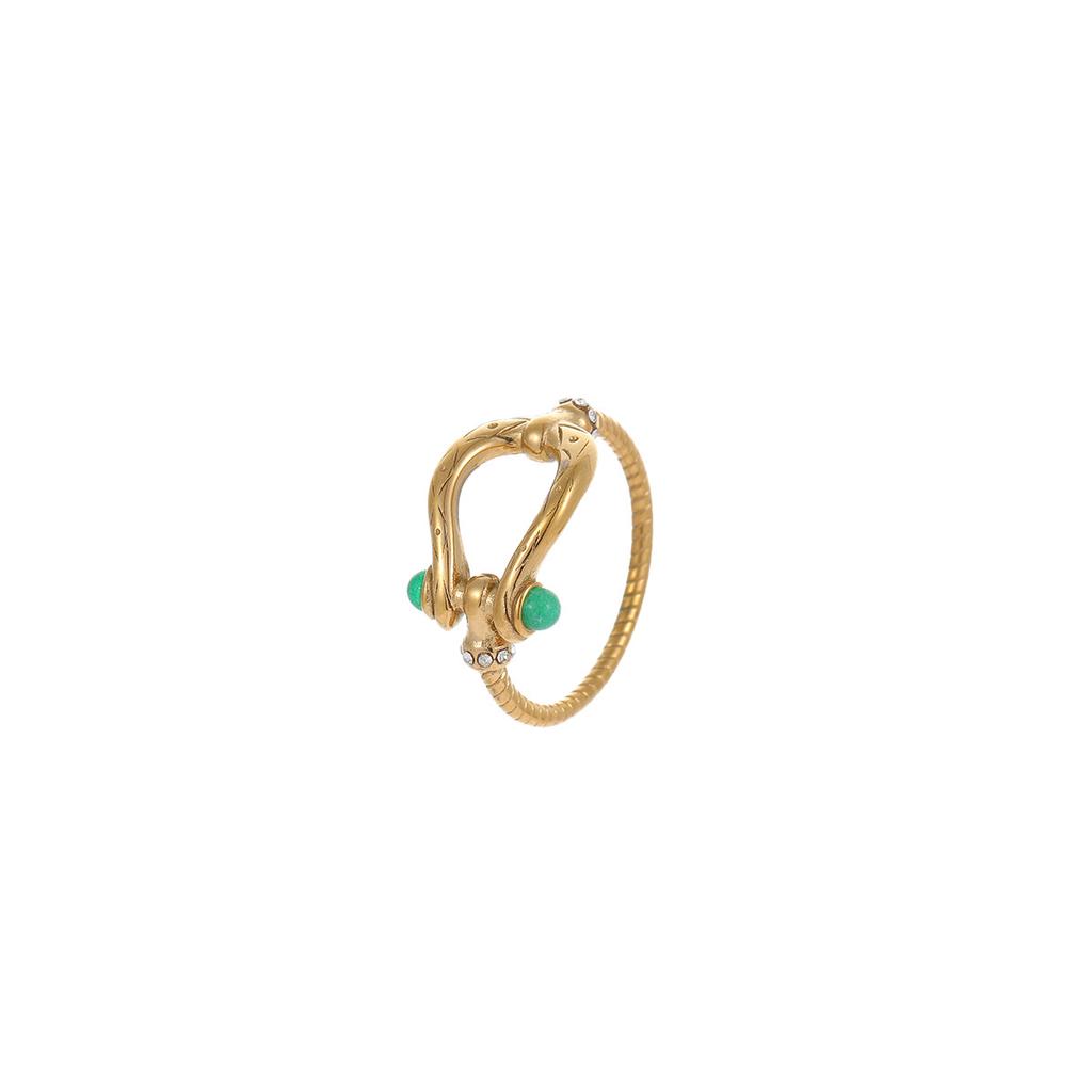 GEMCHIC Women's Stackable Geometric Rings Set, Adjustable 18K Gold Plated Stainless Steel Statement Knuckle Jewelry