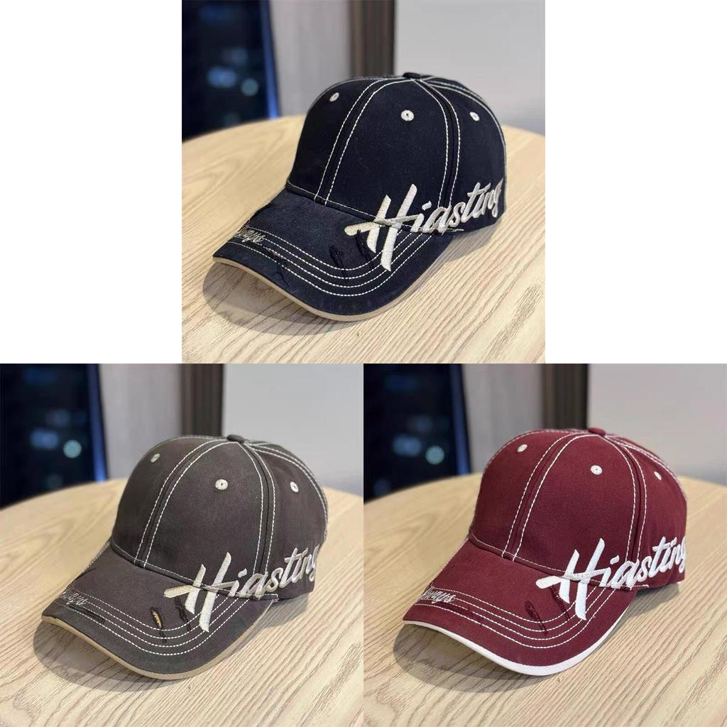 Vintage Letter Embroidered Baseball Cap For Summer Casual Men Women