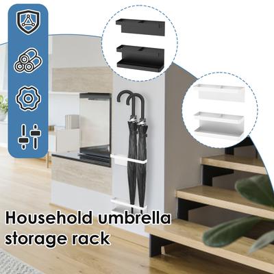 Wall Mounted Umbrella Carbon Steel Stand Holder Adjustable Height Umbrella Storage Shelf Hanger Organizer for Office Home