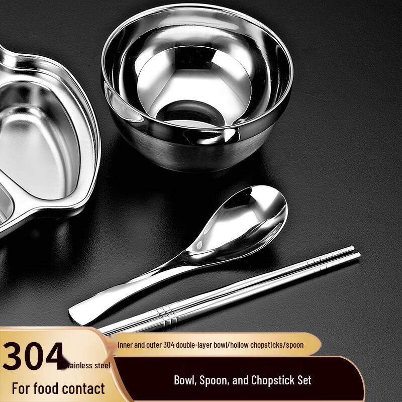YUTAI Stainless Steel Bowl, Spoon & Chopsticks Set