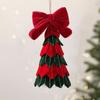 Vintage Bow Fabric Xmas Tree Pendant Layered Cut Tree-Shaped Holiday Hanging  Christmas Desktop