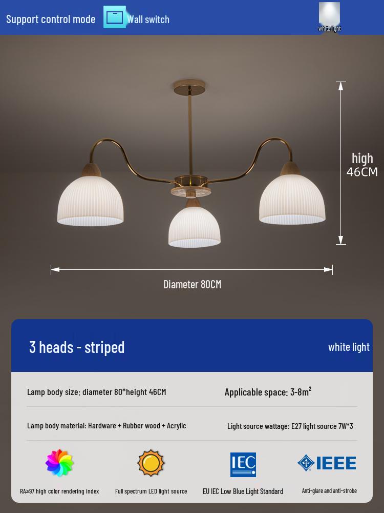 2025 Mid-Century Japanese Cream Solid Wood Chandelier for Living Room, Hall & Bedroom