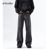 Hong Kong Trend Men'S Summer New Straight Leg Personalized Letter Jeans Hip-Hop Ins Trendy High Street Trendy Hooligan Handsome Pants