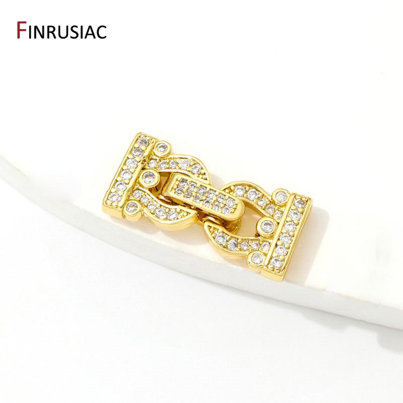 18K Gold Plated Brass Fasteners Closure Lock Clasps For DIY Handmade Needlework Beads Pearls Jewelry Making Findings