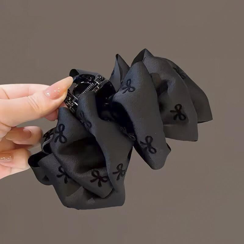 New Large Chiffon Bow Hair Claw Clip Elegant Large Size Fabric Ribbon Flower Hair Clip Jaw Clamps Accessories For Women Hairpins