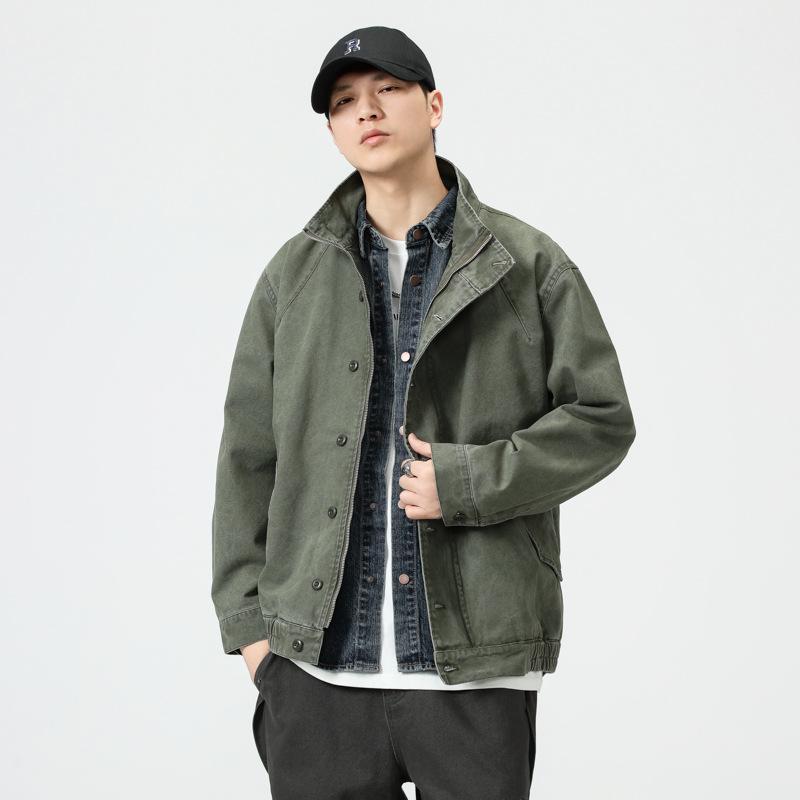 American Retro Denim Jacket Men'S Loose Large Size Jacket Versatile Casual Top Trendy Brand